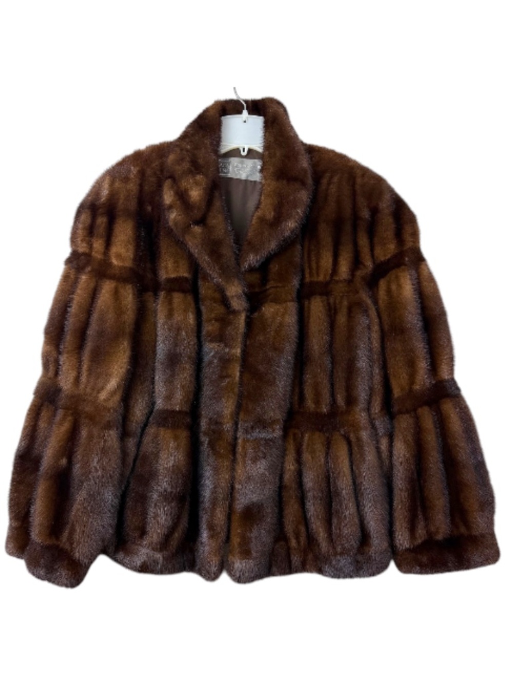 Vintage Saga Mink Female Ranch Mink Genuine Brown Fur Jacket Coat